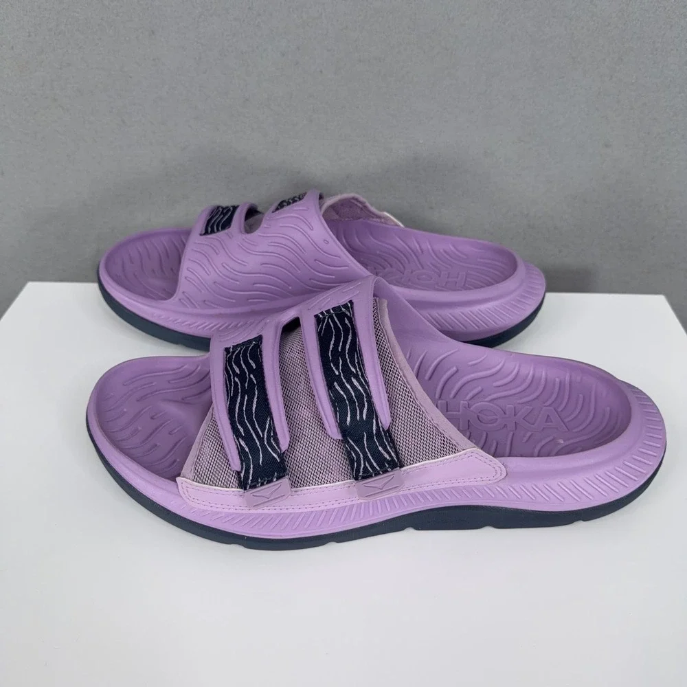 Hoka Slides Mens 11 Purple Adjustable Straps Recovery Comfort Athleisure - Picture 4 of 10